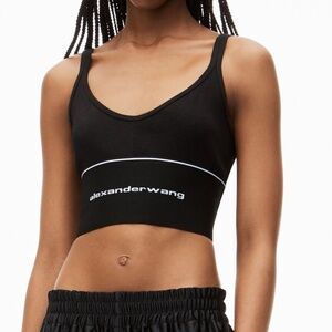 NWOT Alexander Wang logo elastic bra in ribbed jersey Size M